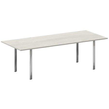 Стол переговорный на П-обр. м/к БП.ПРГ-240 Дуб наварра/Нерж. сталь