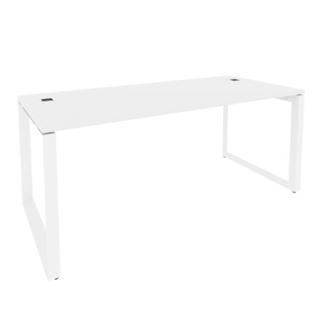 Стол рабочий руководителя на О-образном м/к O.MO-SRR-5.8 Белый бриллиант/Белый металл 1780*800*750