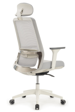 Кресло WORK W-218C white Светло-серый пластик/Светло-серая сетка 65-64-113-123