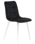 Стул для кухни DOBRIN ALEX, белые ножки, черный велюр (V108-77)