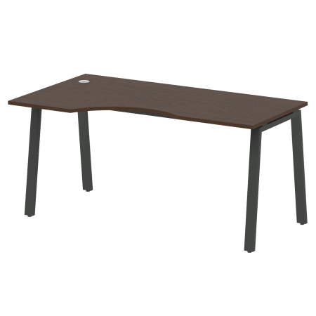Стол криволинейный левый на А-образном м/к БА.СА-1 (L) Венге/Антрацит металл