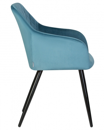 Стул для кухни DOBRIN ROBERT, черные матовые ножки, велюр V108-108 Морская волна