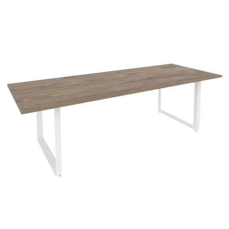 Стол переговорный на О-образном м/к O.MO-PRG-25 Тиквуд тёмный/Белый металл 2580*980*750