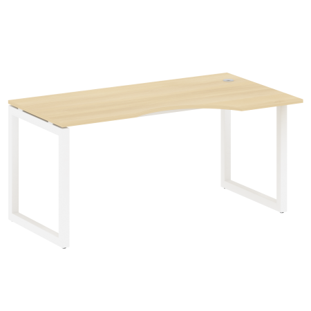 Стол криволинейный правый на О-образном м/к 50БО.СА-1 (R) Акация/Белый металл