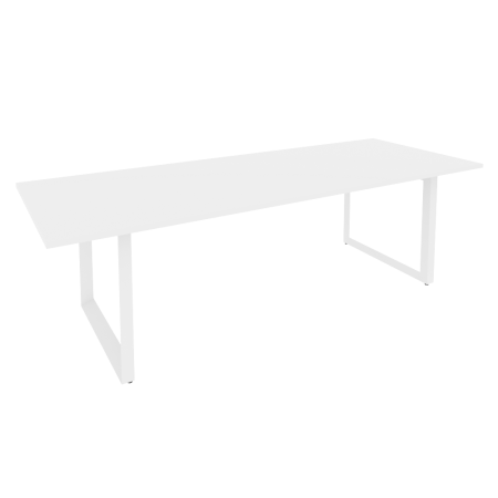 Стол переговорный на О-образном м/к O.MO-PRG-25 Белый бриллиант/Белый металл 2580*980*750
