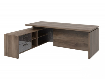 Стол FB-121L.GG левый. Фурнитура ЧЕРНАЯ. Размер: 2100*1800*750 мм