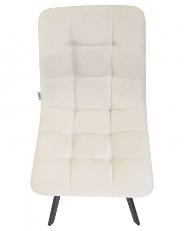 Стул для кухни DOBRIN ALEX SQUARE, черные матовые ножки, кремовая ткань (UF860-01B)