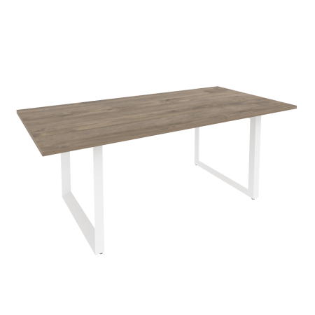 Стол переговорный на О-образном м/к O.MO-PRG-19 Тиквуд тёмный/Белый металл 1980*980*750