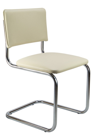 Стул сильвия хром Кожа зам Бежевый
