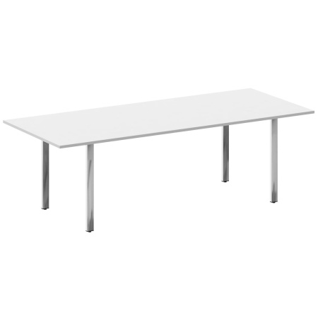 Стол переговорный на П-обр. м/к БП.ПРГ-240 Белый/Нерж. сталь