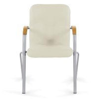 Кресло BRABIX "Samba CF-106 BOX-2", серый каркас, накладки "бук", кожзам бежевый, разобрано, 532764