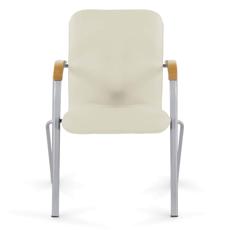 Кресло BRABIX "Samba CF-106 BOX-2", серый каркас, накладки "бук", кожзам бежевый, разобрано, 532764