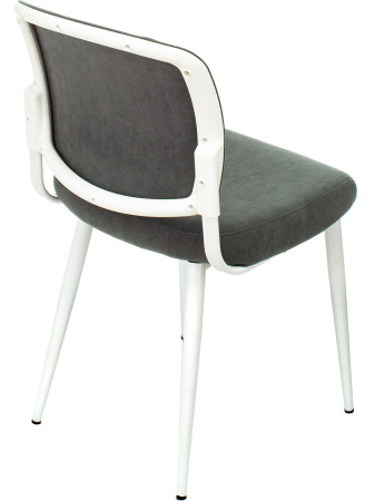 Стул для кухни Бюрократ KF-8W серый Alfa 44 металл белый на ножках (KF-8W/FABRIC/GREY)