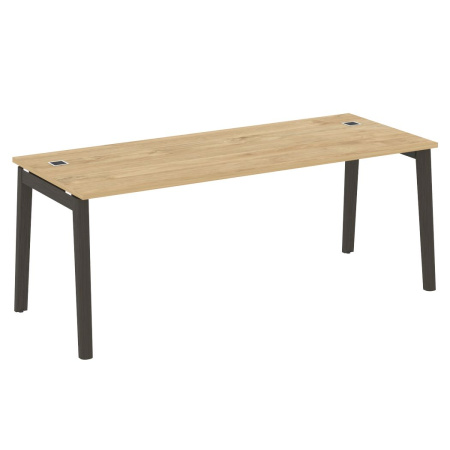 Стол руководителя OW.SRR-6.8 Тиквуд светлый/Дуб тёмный/Антрацит металл 1980*800*750