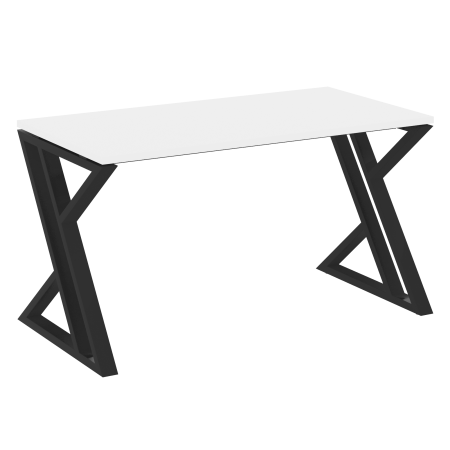 Стол рабочий VR.L-SRZ-3.7 Белый бриллиант/Чёрный металл