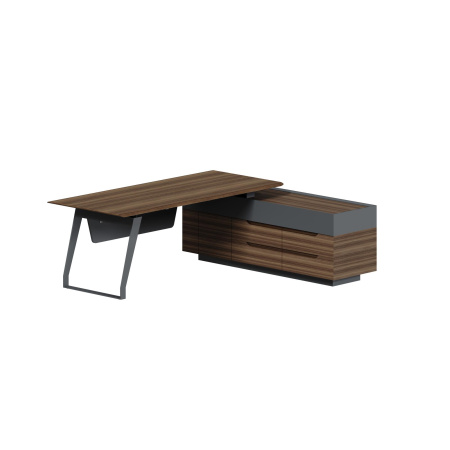 Стол на опорной тумбе 2200x1800x750 правый QZ.0101.BW.GF + QZ.0201.BW.GF.R