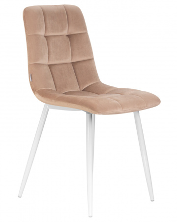 Стул для кухни DOBRIN ALEX, белые ножки, мокко велюр (V108-104)