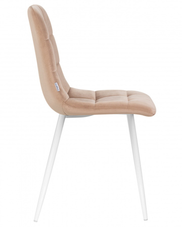 Стул для кухни DOBRIN ALEX, белые ножки, мокко велюр (V108-104)