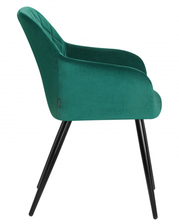 Стул для кухни DOBRIN ROBERT, черные матовые ножки, велюр V108-64 Зелёный