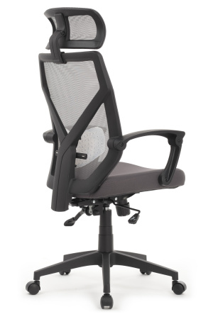 Кресло OLIVER W-203AC Чёрный пластик/Серая сетка 64-64-115*123