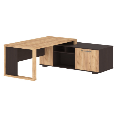 Стол руководителя с тумбой ACT 2118(R) Дуб Бофорд/Венге Магия