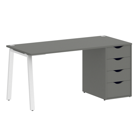 Стол письменный VR.SP-3-158.4.A Металлик/Белый металл