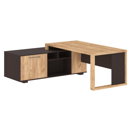 Стол руководителя с тумбой ACT 2118(L) Дуб Бофорд/Венге Магия