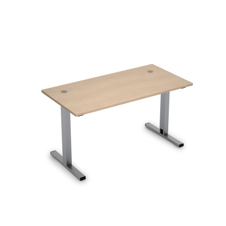 Стол рабочий, прямолинейный с кабель-каналом  2МТК.089  дуб/алюминий матовый