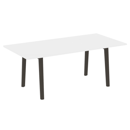 Стол переговорный OW.PRG-19 Белый бриллиант/Дуб тёмный/Антрацит металл 1980*980*750