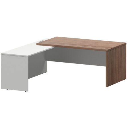 Стол руководителя левый KZP-18L Темный шимо/Белый 1800x2000x750