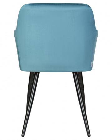 Стул для кухни DOBRIN ROBERT, черные матовые ножки, велюр V108-108 Морская волна