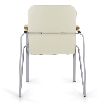 Кресло BRABIX "Samba CF-106 BOX-2", серый каркас, накладки "бук", кожзам бежевый, разобрано, 532764