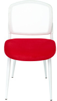 Стул для кухни Бюрократ KF-8W_2 комплект 2шт сетка/ткань красный металл белый на ножках (KF-8W/RED_2)