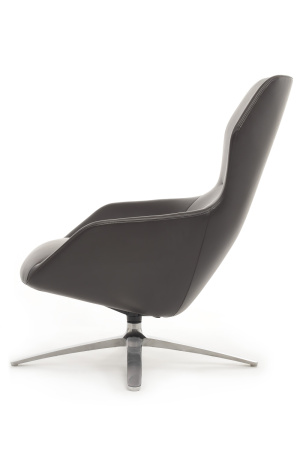 Кресло+ оттоманка Selin F1705 Тёмно-коричневая кожа (3А MND6610)