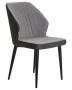 Стул для кухни DOBRIN KEVIN, черные матовые ножки, Сиденье серая ткань FC-09, Спинка антрацит кожзам RU-08