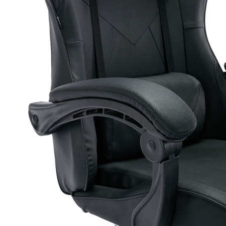 Кресло компьютерное BRABIX "Dexter GM-135", подножка, две подушки, экокожа, черное, 532800