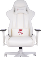 Кресло игровое Zombie Neo белый эко.кожа крестов. пластик пластик белый