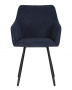 Стул для кухни DOBRIN ROBY, ЭМАЛЬ ЧЕРНЫЙ МУАР велюр Catania Dark Blue