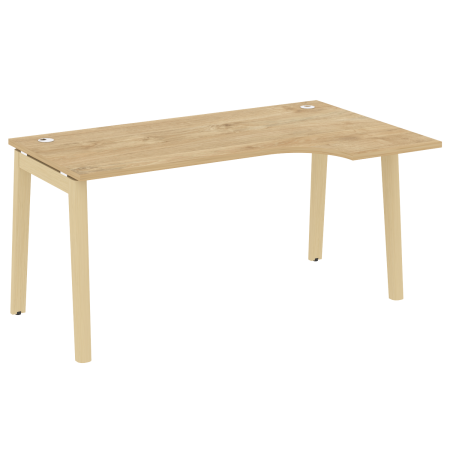 Стол эргономичный правый OW.SA-1 (R) Тиквуд светлый/Дуб светлый/Белый металл