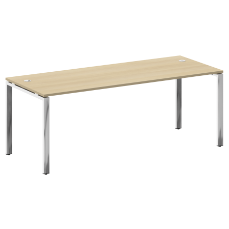 Стол рабочий руководителя на П-обр. м/к БП.СРР-6.8 Акация/Нерж. сталь