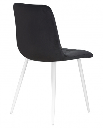 Стул для кухни DOBRIN ALEX, белые ножки, черный велюр (V108-77)