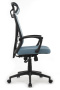 Кресло OLIVER W-203AC Чёрный пластик/Синяя сетка 64-64-115*123