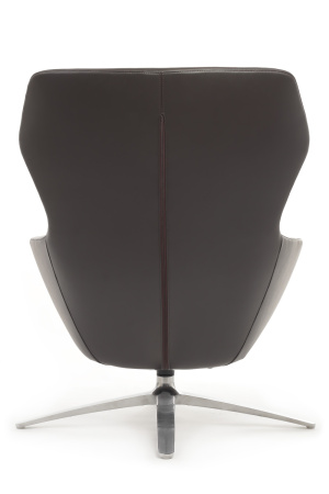 Кресло+ оттоманка Selin F1705 Тёмно-коричневая кожа (3А MND6610)