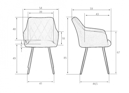 Стул для кухни DOBRIN ROBY, ЭМАЛЬ ЧЕРНЫЙ МУАР велюр Catania Chocolate