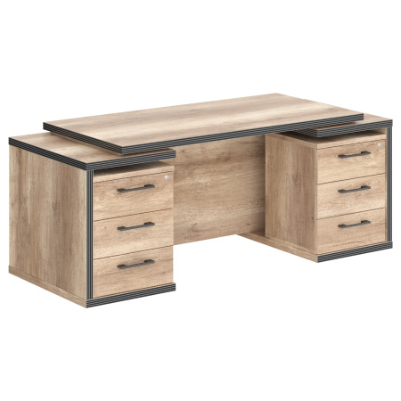 Стол 2-х тумбовый TDT 197.A Дуб Каньон 1900х750х750