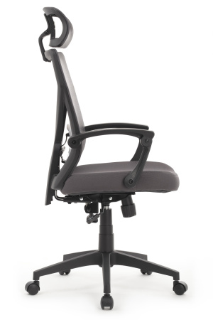 Кресло OLIVER W-203AC Чёрный пластик/Серая сетка 64-64-115*123