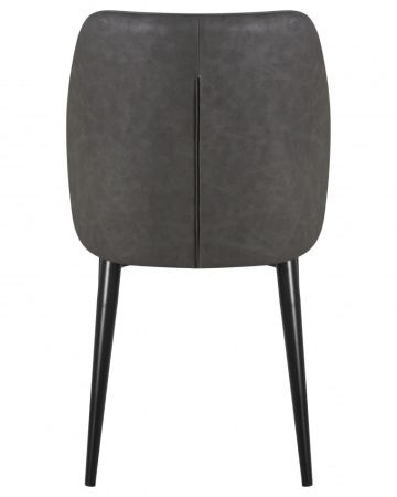 Стул для кухни DOBRIN KEVIN, черные матовые ножки, Сиденье серая ткань FC-09, Спинка антрацит кожзам RU-08
