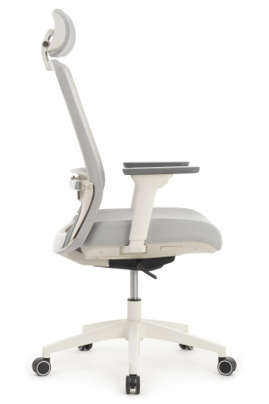 Кресло WORK W-218C white Светло-серый пластик/Светло-серая сетка 65-64-113-123