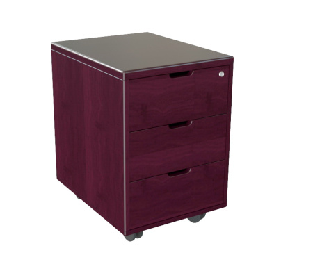 Тумба подкатная 3 ящика. палисандр. 42x54x61