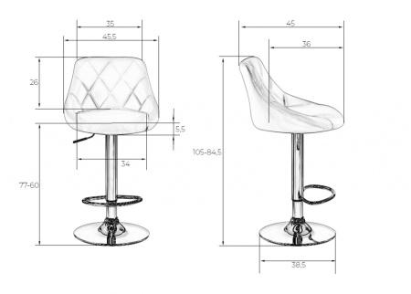 Стул барный DOBRIN LOGAN, чёрный Стул барный DOBRIN LOGAN, чёрный